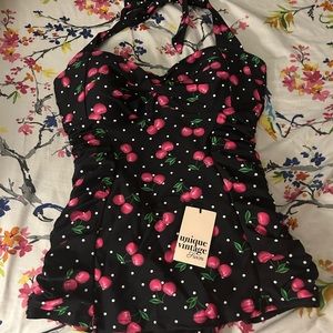 Unique Vintage Pin-up style Cherry Bathing Suit